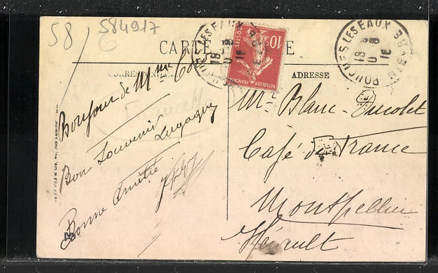 CPA Pougues-les-Eaux, La Route de Paris 1916 2
