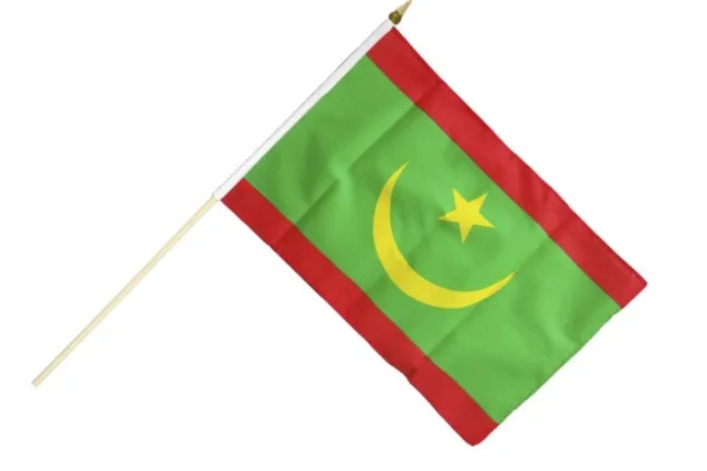 Mauretanien Stockflagge Flaggen Fahnen Stockfahne 30x45cm