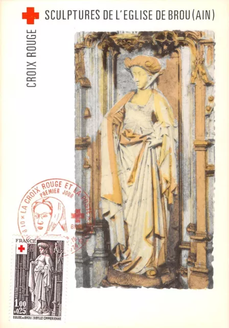 Card Maximum FDC France Cross Red Church Of Husk 1976