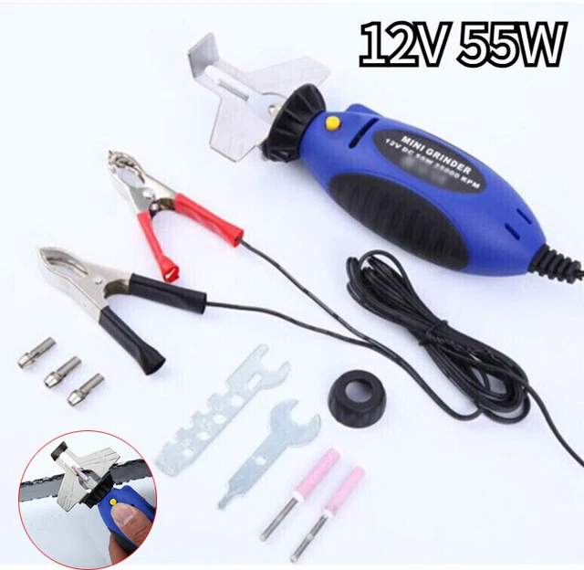 12V ELECTRIC MINI Chainsaw Sharpener Kit Grinding Chain Saw Grinder ...