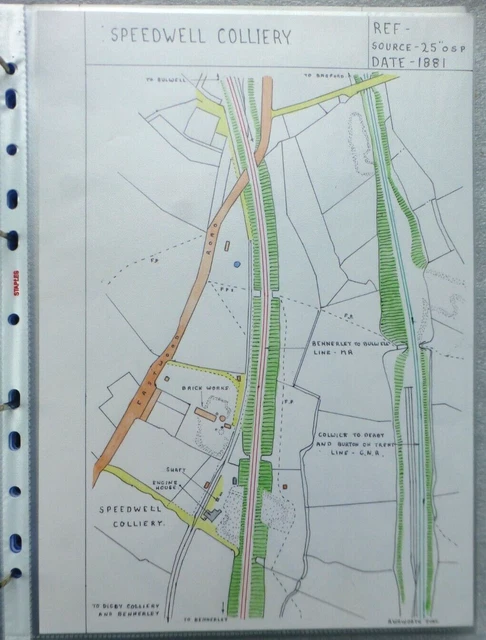 Samlet Colliery Map B233 RAILWAY PLAN Map SPEEDWELL COLLIERY Brickworks BENNERLEY Line A4 ...
