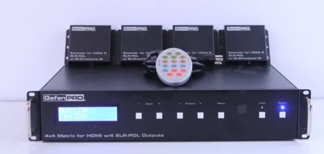 Gefen GEF-HDFST-444-4ELR 4x4 HDMI Matrix 4x ELR-POL Receivers MSRP: $8,499