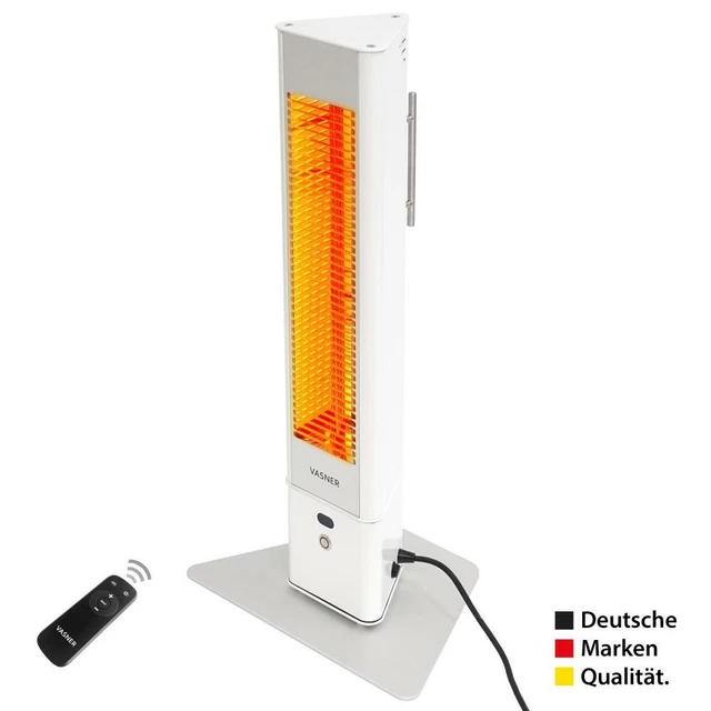 B-Ware VASNER HeatTower Mini Heizstrahler Infrarot Standheizstrahler IP65 Weiß