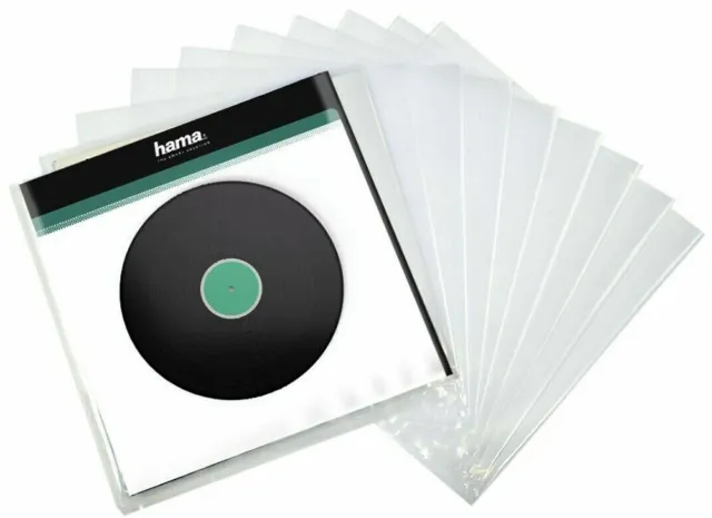 10x Hama 12" LP Vinyl Record Plastic Transparent Outer Sleeves Heavy Duty 181430