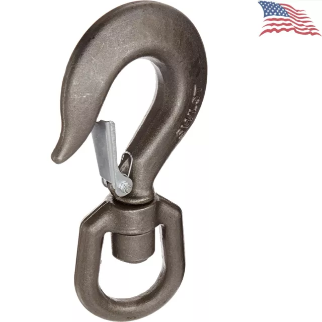 Heavy-Duty Swivel Eye Hook with Secure Latch - 3 Ton Working Load Limit