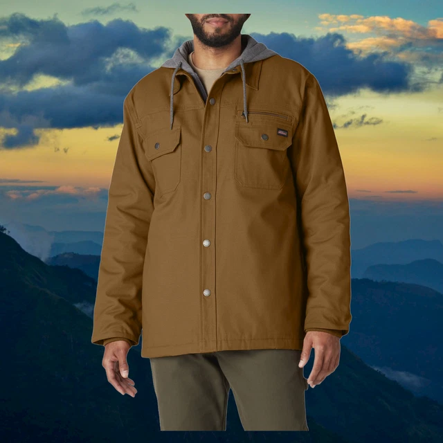 Dickies Insulated Hoodie Jacket Men's Size 2XL Quilted Duck Canvas Tan Camel NWT