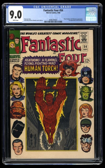Fantastic Four #54 CGC VF/NM 9.0 White Pages 3rd Appearance Black Panther!