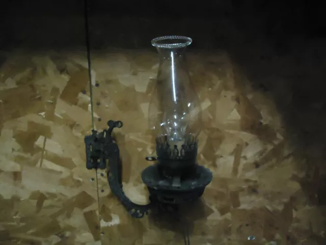 Vintage Victorian Black Cast Iron Wall Swing Arm Lamp Holder With Bracket Works