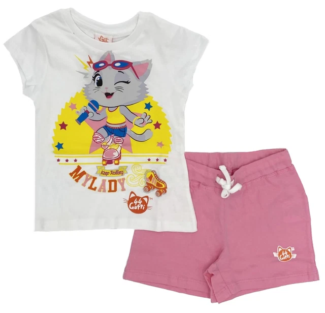 Completo 44 gatti T-shirt con pantaloncini da 3 a 7 anni