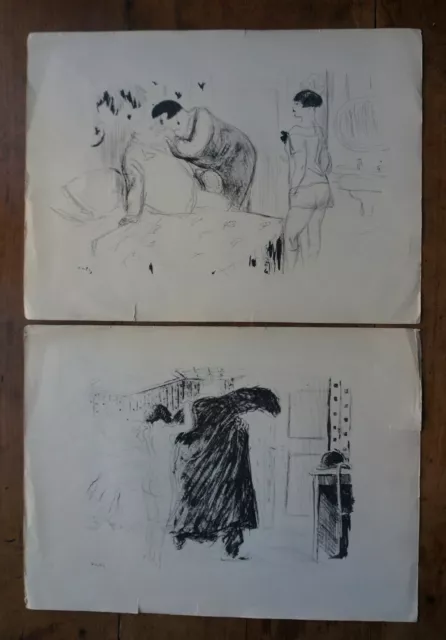 Marcel VERTES - Lithographie originale - Lot de 2 - Erotique