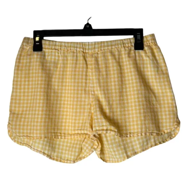 Madewell Shorts Womens Small Yellow And White Gingham Cotton Sleep Pajamas