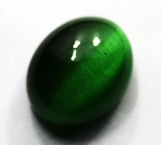 47 cts forme cabochon oeil de chat vert clair naturel excellente pierre...