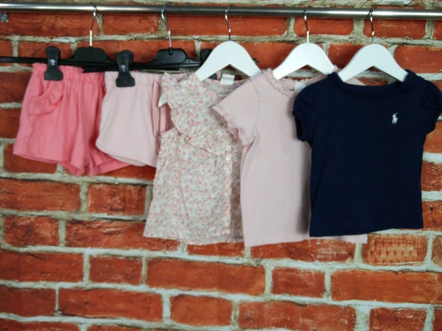 BABY GIRL BUNDLE AGE 9-12 MONTHS RALPH LAUREN H&M etc TOP T-SHIRT SHORTS 80CM