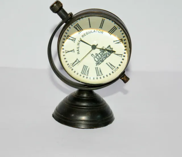 Antik Vintage Maritim Nautisch Messing Uhr & Uhr Tisch Desktop Sammlerstück