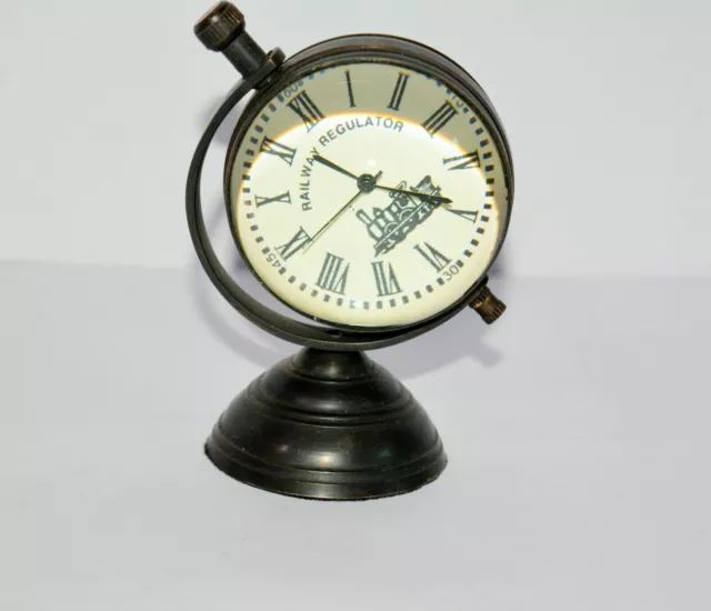 Antik Vintage Maritim Nautisch Messing Uhr & Uhr Tisch Desktop Sammlerstück