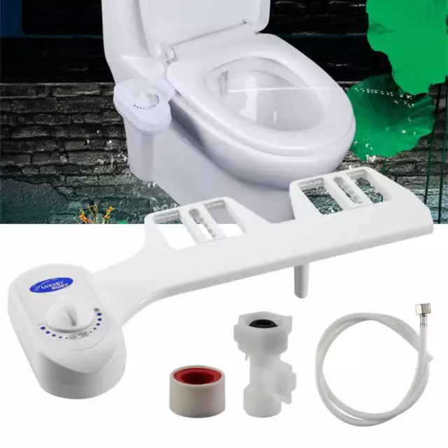 Bidet Fresh Water Spray Kit Non Electric Toilet Seat Attachment with Dual Nozzle