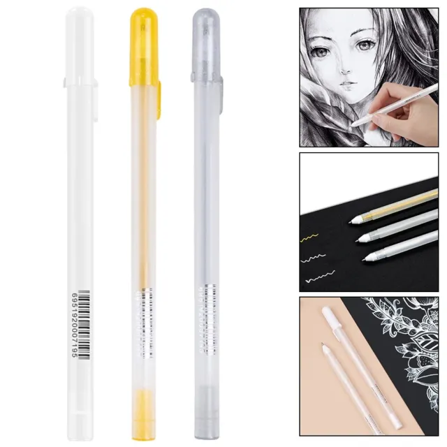 Emballage pratique stylo gel blanc 0 8 mm point fin performance fiable