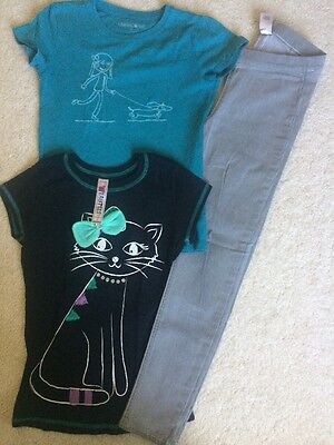 3pc Girls Set GapKids Skinny Jeggings SZ 10+2 Unique Tops Limited Too+Beautees
