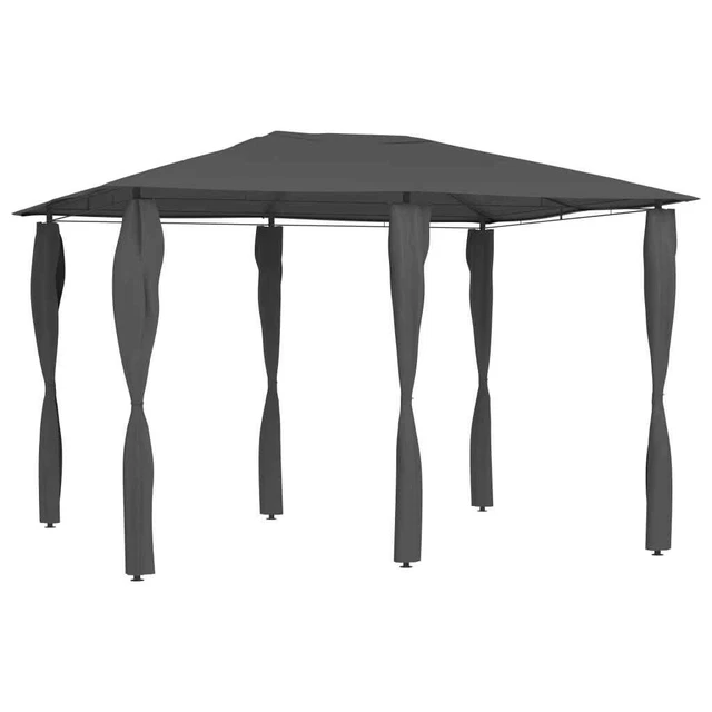 Pavillon mit Pfostenabdeckungen 3x4x2,6 m Anthrazit 160 g/m² GL A725