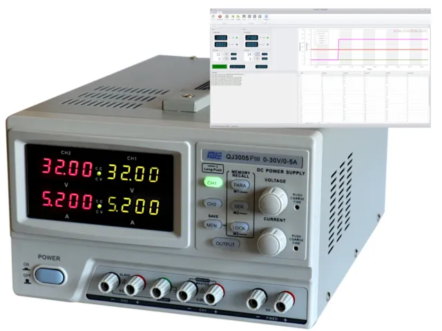 QJ3005PIII Labornetzgerät Labornetzteil regelbar 2x 30V 5A, programmierbar Trafo