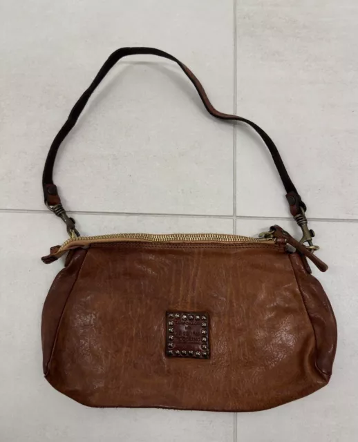 Campomaggi Teodorano Brown Leather Crossbody Shoulder Bag Small