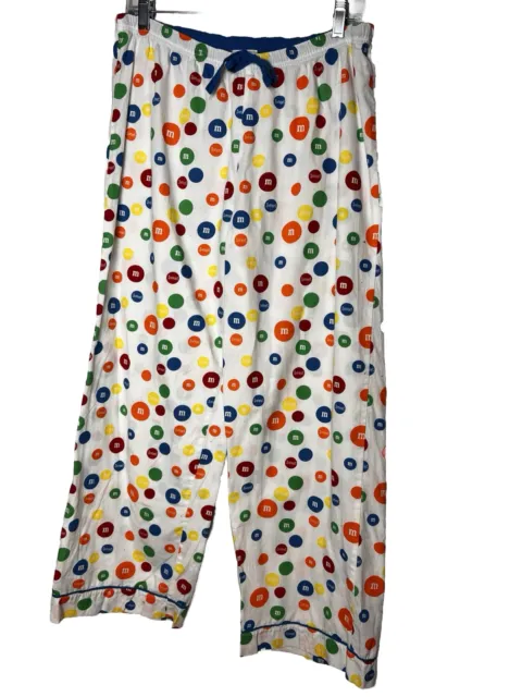 M&M's Womens Pajama Pants Size XL All-Over-Print Elastic Waist Cotton candy