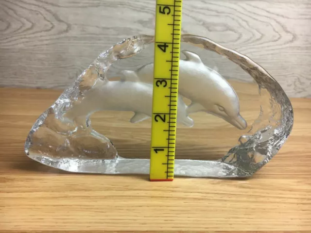 Crystal Cut Glass Dolphin Paperweight 3