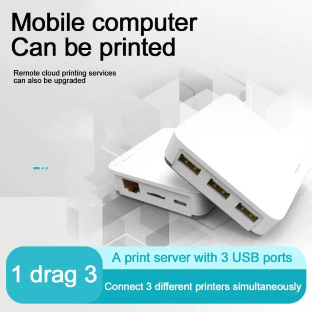 Blue-TH USB Print Server Networking with 3-Port Ethernet For MFP Printers' S7P4