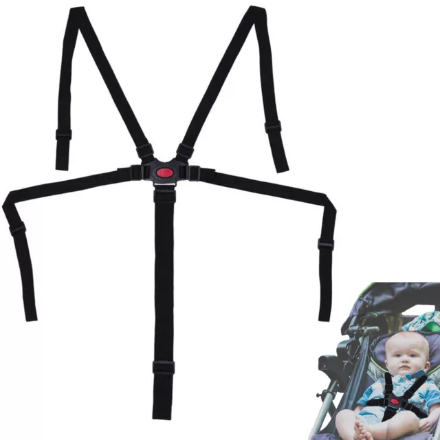 Universal Baby Stroller Safety Strap 5 Point Safety Harness Locking Buckle Strap