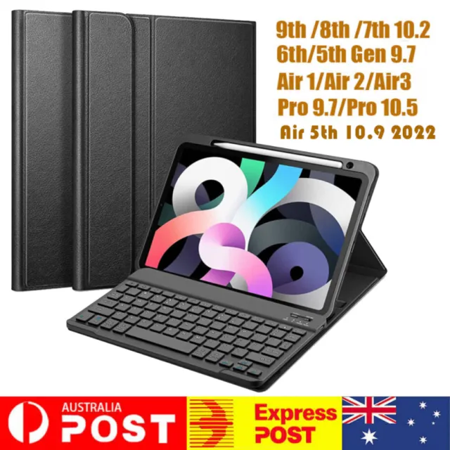 Smart Case With Bluetooth Keyboard Cover For iPad 9/8/7/6/5th Gen Air 3/2/ Pro