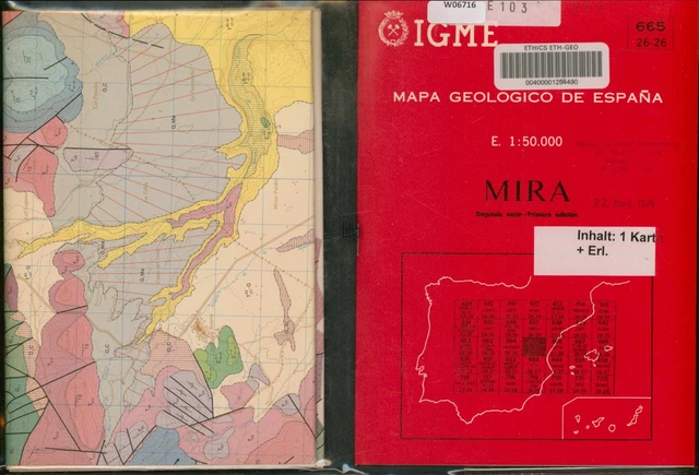 MAPA GEOLOGICO DE Espana. No. 665. Part 26-26. MIRA. 1:50.000 (1 Karte ...
