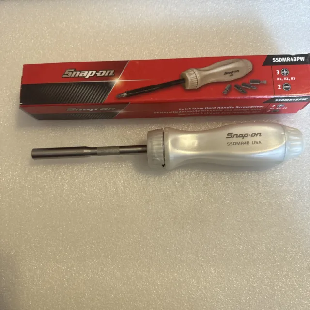 Snap On Ratchet Screwdriver In Pearl White With 5 Bits NEW