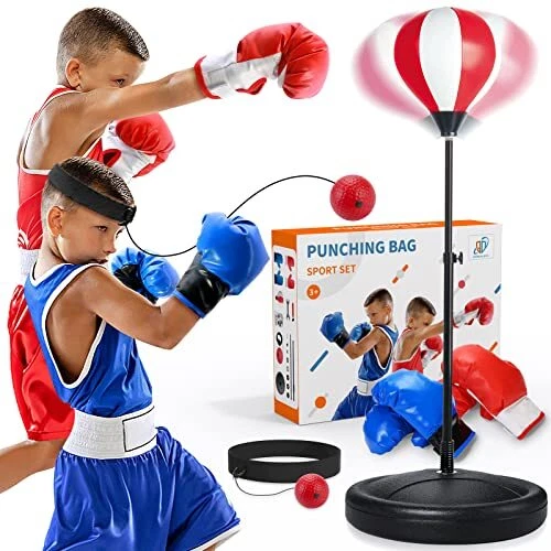 QDRAGON Punching Bag for Kids, Inflatable Kids Boxing Bag Set Incl 2 Pack