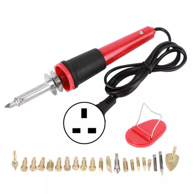 Soldering Iron Wood Burning Pen Carving Pyrography Tool 30W UK Plug AC220V New