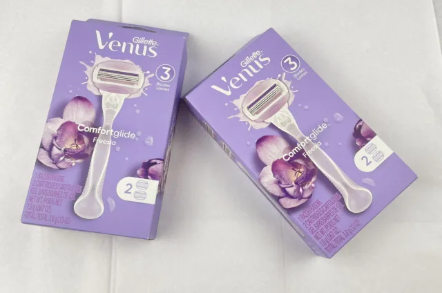 Navaja de afeitar para mujer X2-Gillette Venus ComfortGlide Freesia - 1 mango + 2 cartuchos
