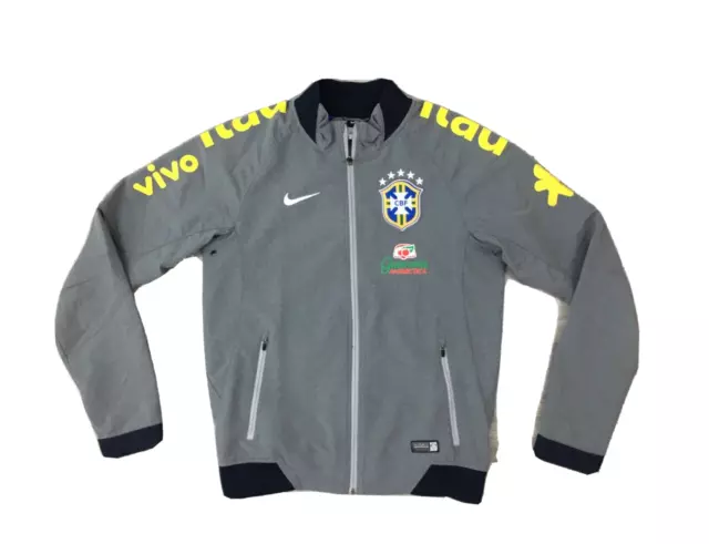 NIKE BRAZIL Mens Soccer JACKET Size M track ANTHEM YELLOW 370285-703 