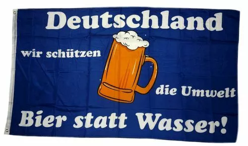 Flagge / Fahne Deutschland Bier statt Wasser Hissflagge 90 x 150 cm