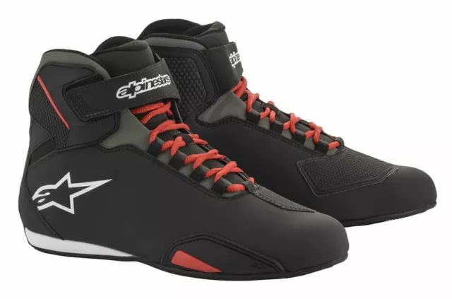 Alpinestars Sektor Motorcycle Motorbike Shoes - Black/Red (13)