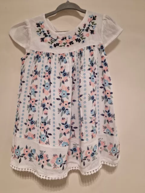 Girls Sprout White Flowers Dress Size 1