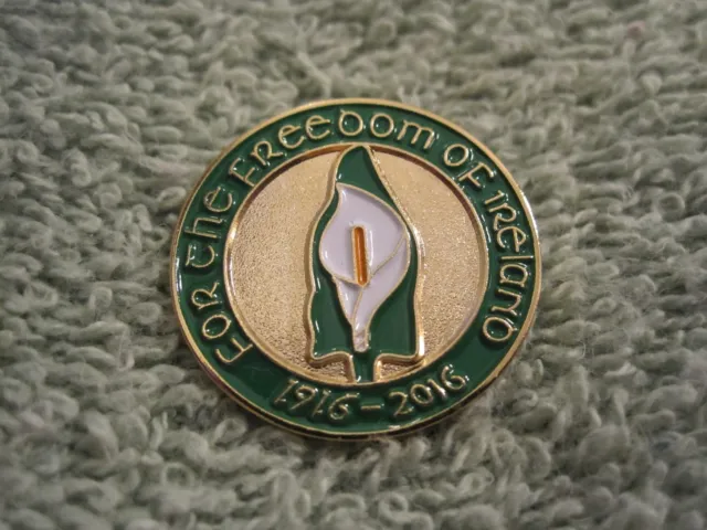Easter Lily Badge 1916-2016 "Freedom Of Ireland" Tri/Color Lily Pin Badge AOH