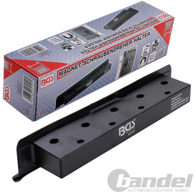SUPPORTO MAGNETICO BGS per 9 CACCIAVITI CARRELLO OFFICINA LAMIERA FORATA SUPPORTO
