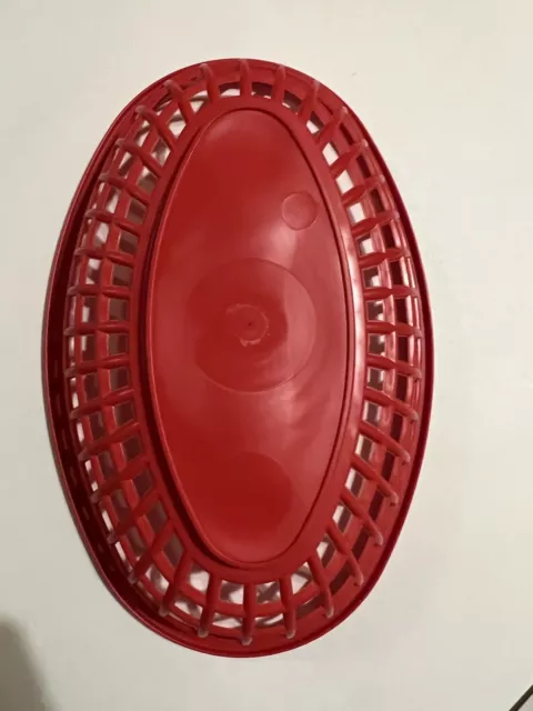 Red Oval Plastic Fast Food Basket Restaurant Food Serving Baskets 4 baskets 2