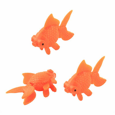 Aquarium Fish Bowl Tank Plastic Decor Goldfish Ornament Orange 3pcs