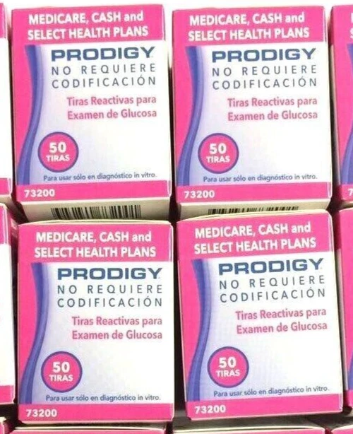 Prodigy No Codeing PRODIGY NO CODING Blood Glucose 200 Test Strips Good Price Exp: 01/05 ...