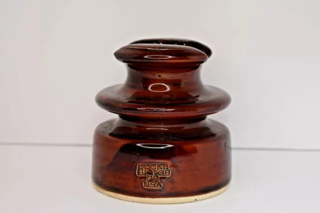 Vintage Locke Hi-Top 77 U.S.A. Brown Ceramic Power Line Insulator