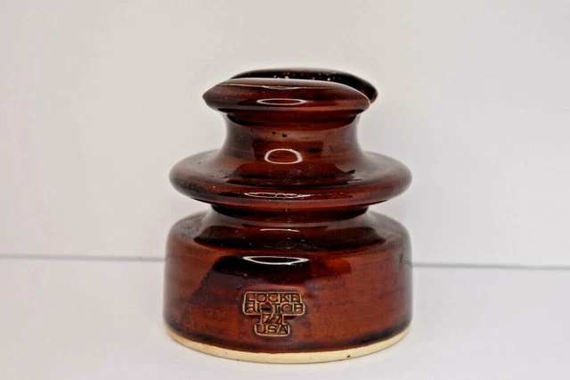 Vintage Locke Hi-Top 77 U.S.A. Brown Ceramic Power Line Insulator