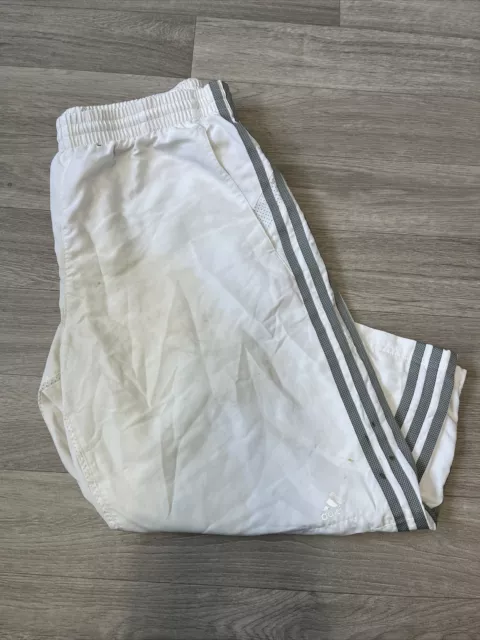 Adidas Mens Tracksuit Bottoms White 3/4 Joggers Athletic Shorts