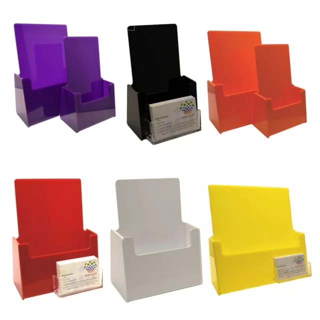 Colour Leaflet Holder Menu Counter Dispenser Business Card Holder DL A5 A6 A4