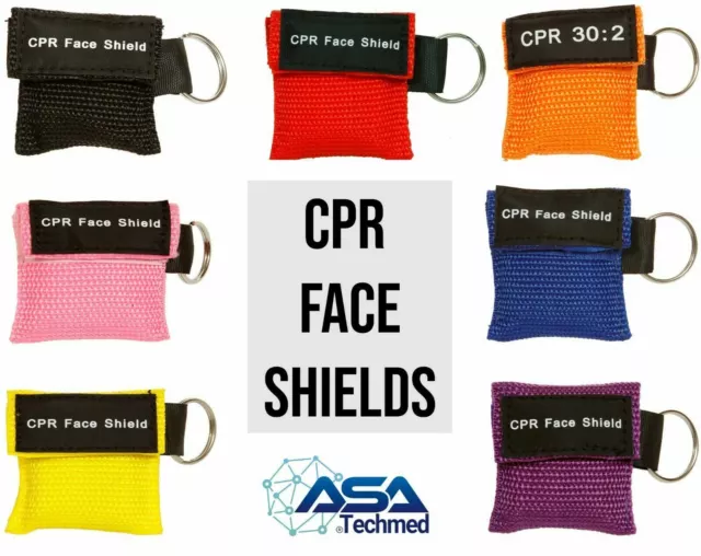 40pc CPR Mask Keychain Emergency Kit CPR Face Shields for First Aid AED Training