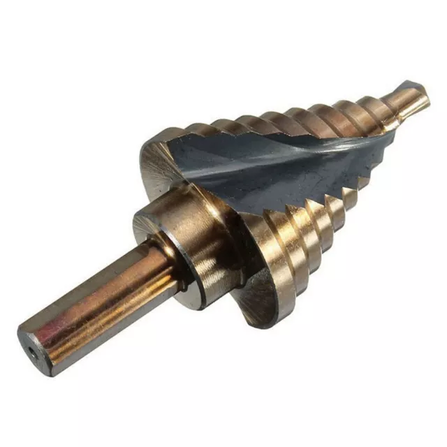 Spiral Grooved Step Drill Bit High Speed Steel 1/4" To 1-3/8" Two-flute Design 2